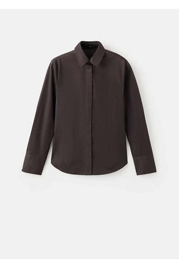 Bedene oturan poplin gömlek - 3