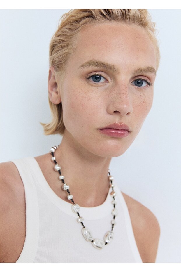 Lastik örgü pamuklu bluz - 6