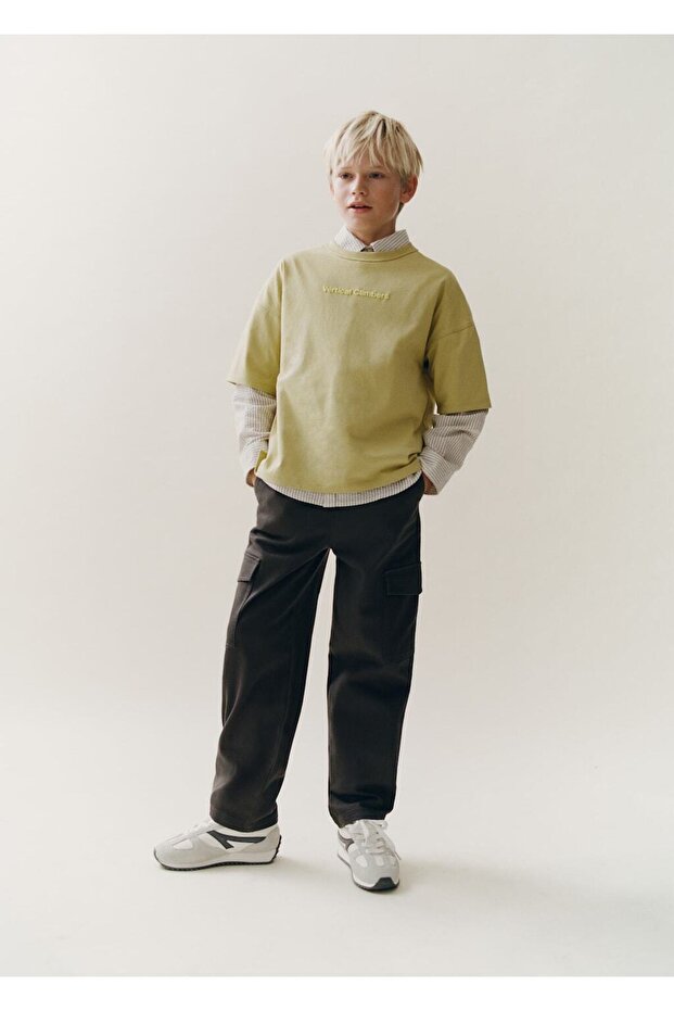 Pamuklu kargo pantolon - 3