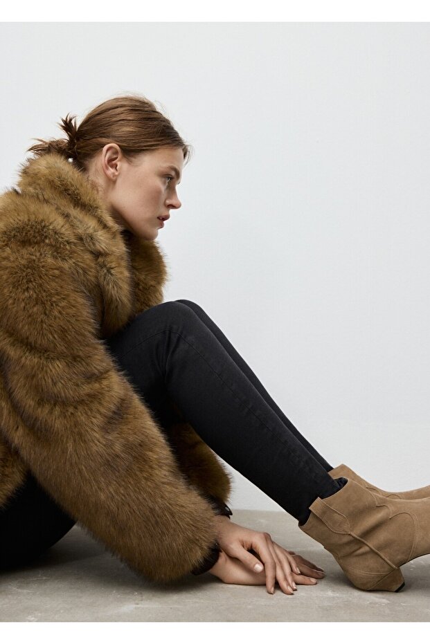 Süet kitten topuklu bot - 2