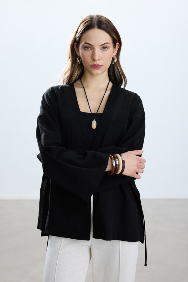 SİYAH DOKULU KİMONO - 5