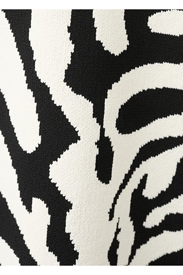 Zebra desenli triko kazak - 5