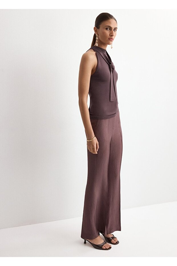 Halter yaka triko bluz - 2