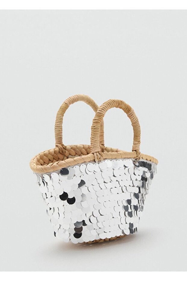 Payetli mini sepet çanta - 1