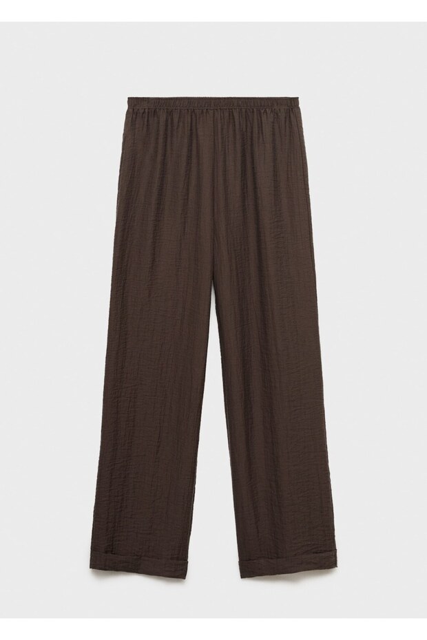 Beli lastikli lyocell pantolon - 3