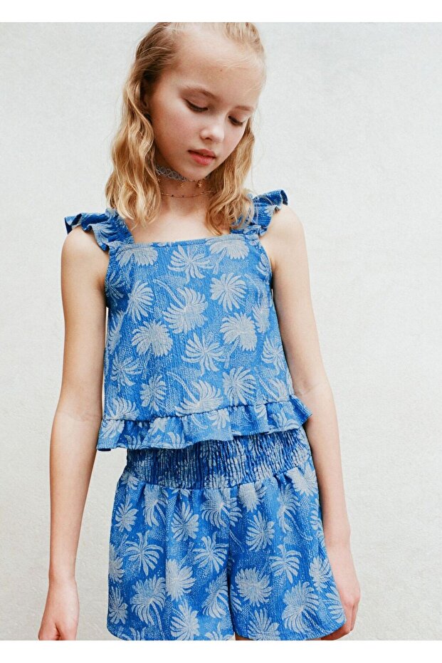 Çiçek desenli şort - 3