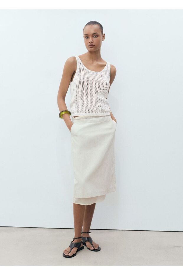 Askılı kroşe bluz - 2