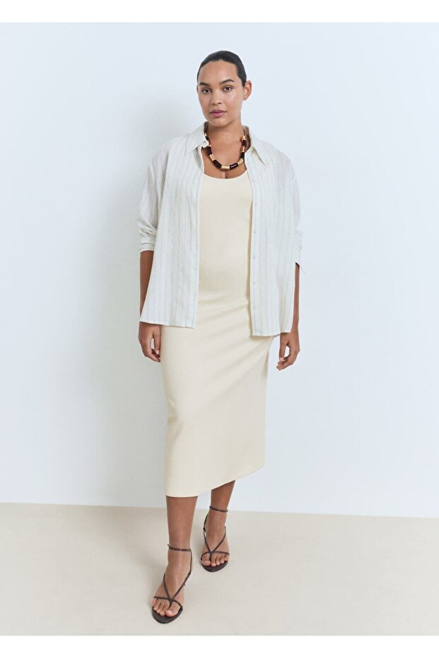 Dar kesim midi elbise - 8