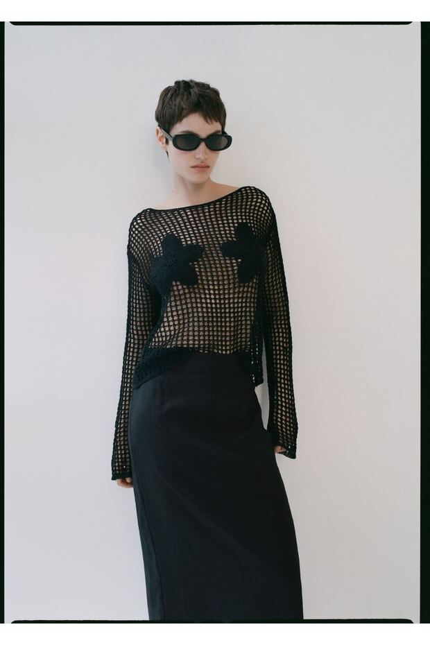 İşlemeli örgü kazak - 8