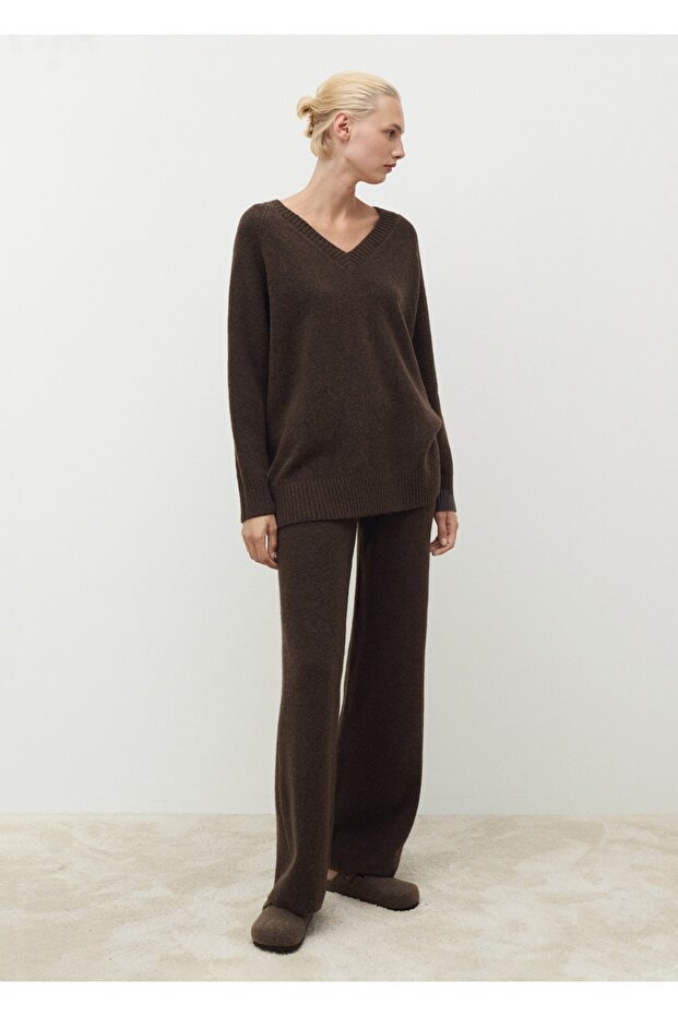 Düz kesim triko pantolon - 2