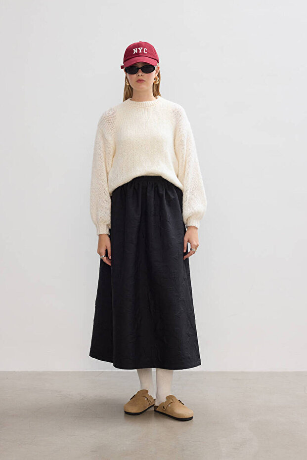 SİYAH KAPİTONELİ ETEK - 2