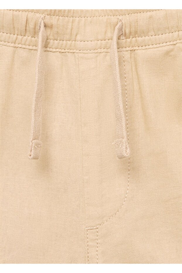 Beli elastik keten bermuda şort - 7