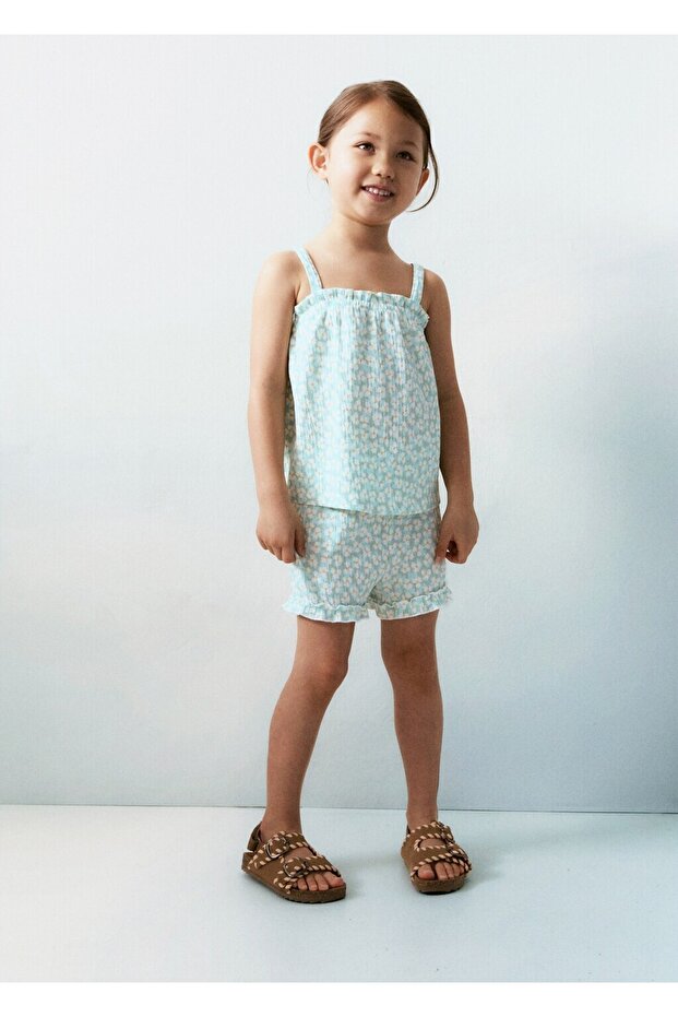 Çiçek desenli şort - 3