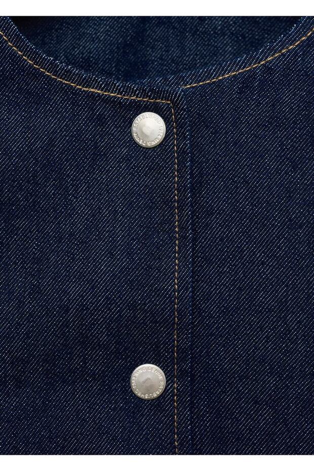 Crop denim ceket - 7