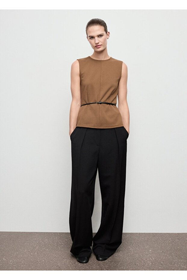 Geniş askılı dar kesim bluz - 2