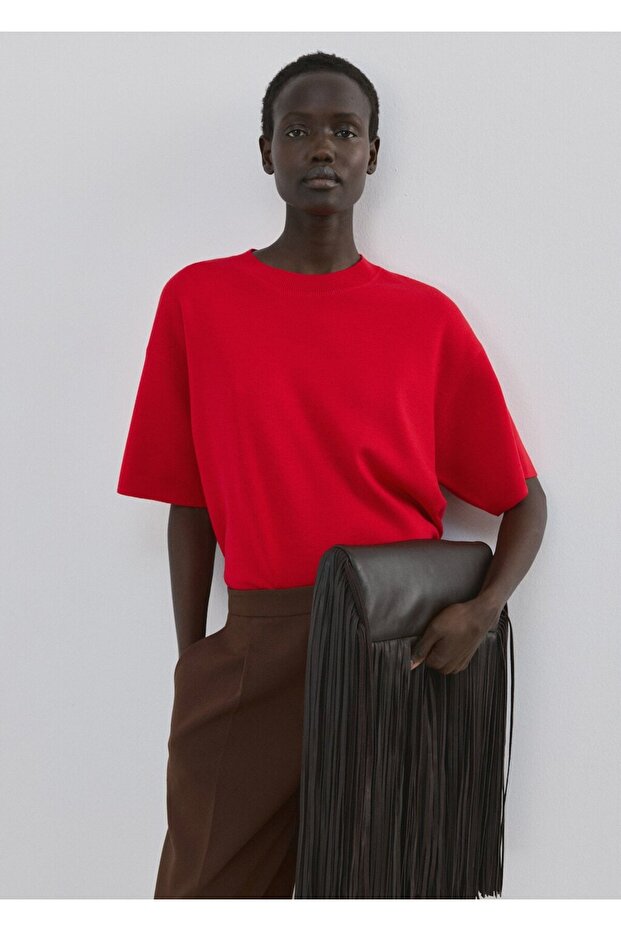 Kısa kollu oversize kazak - 1