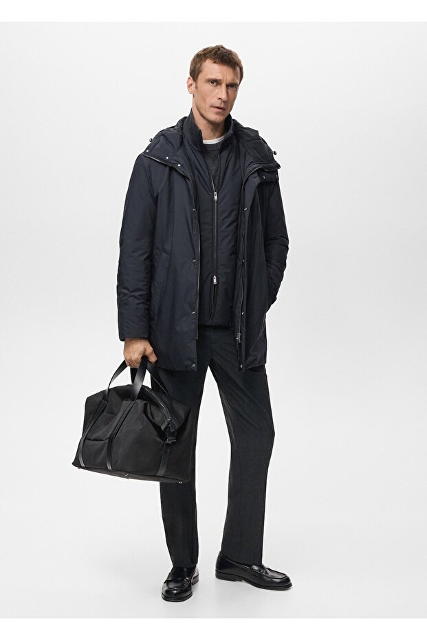 Çıkarılabilir su itici kapitone parka - 2