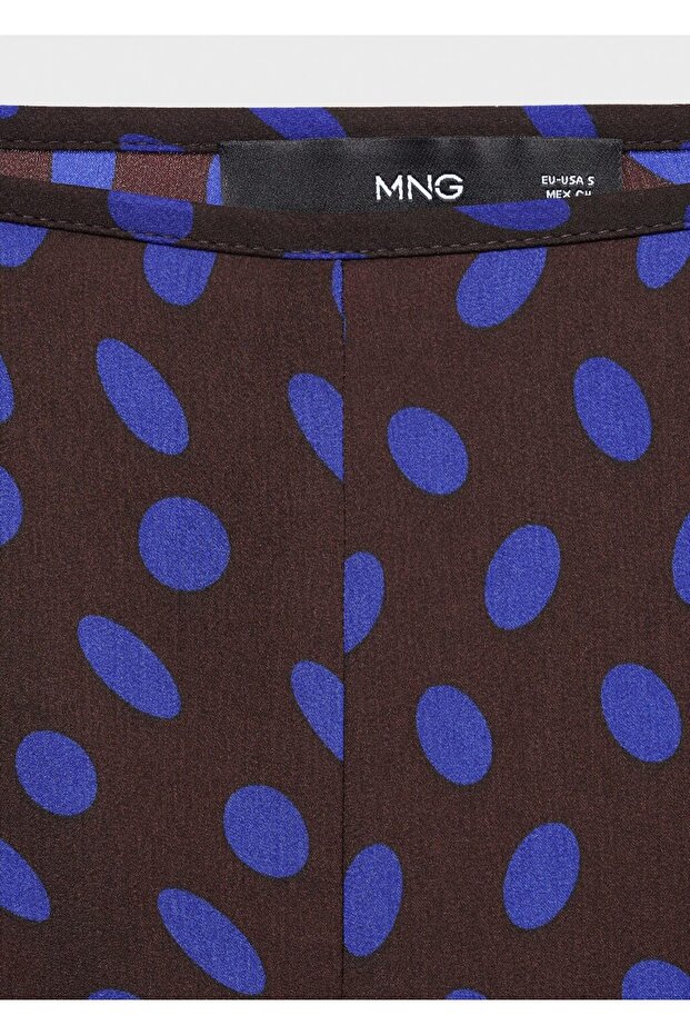 Puantiyeli İspanyol paça pantolon - 7