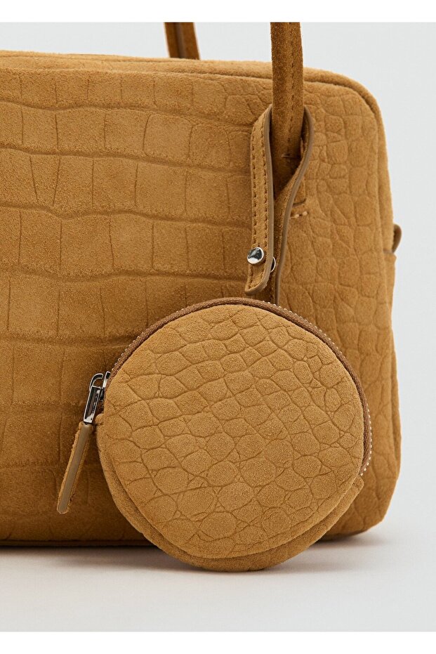 Küçük boy süet bowling çanta - 3