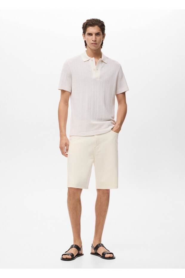 Rahat kesim denim bermuda şort - 2