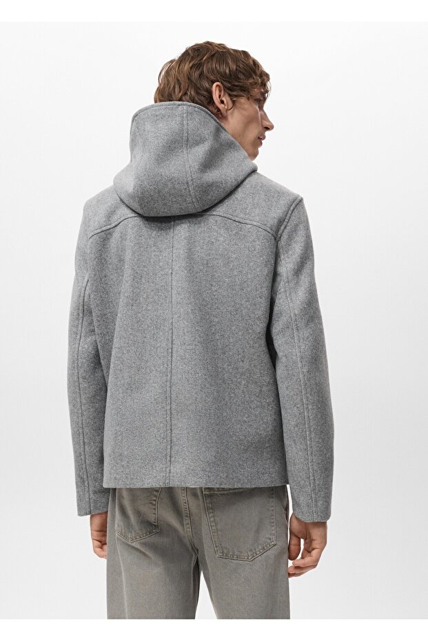 Kapüşonlu kumaş ceket - 4