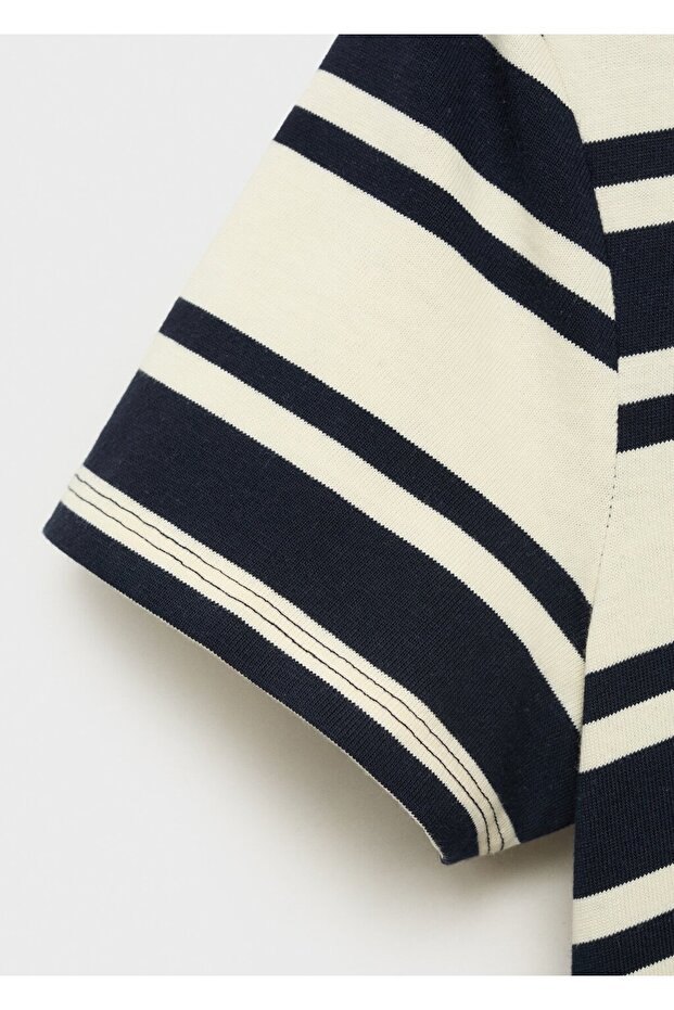 Karma çizgili elbise - 5