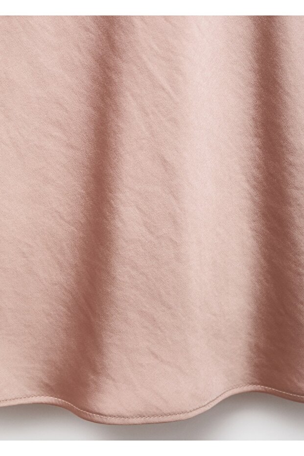 Drape yakalı saten bluz - 5