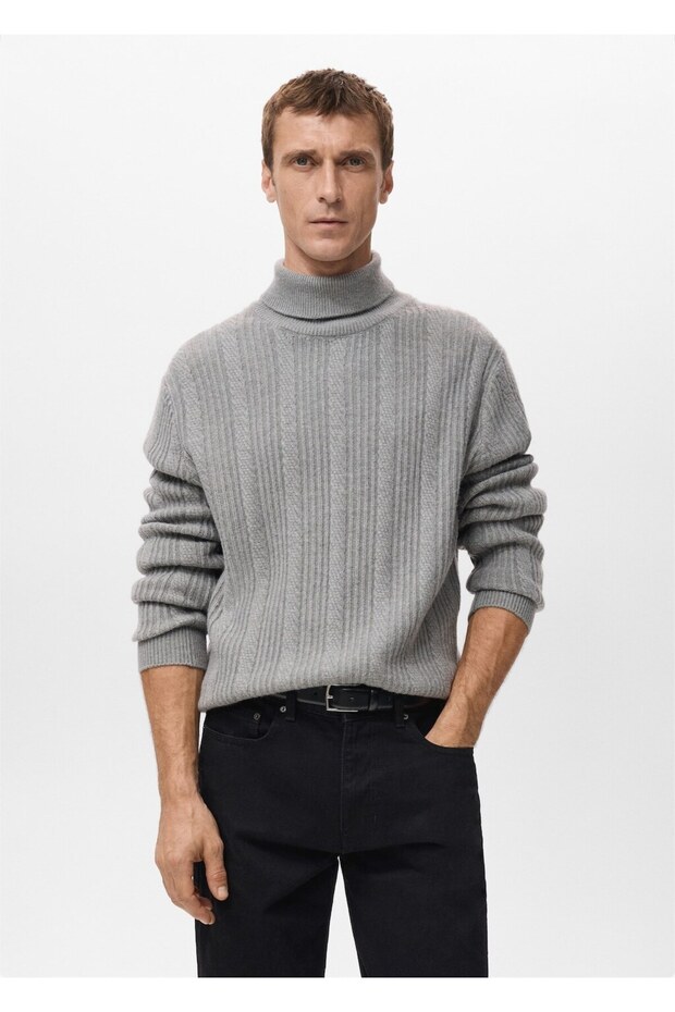 Kalıplı boğazlı kazak - 1