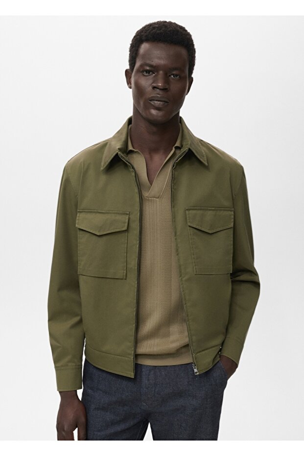 Cepli pamuklu ceket - 1