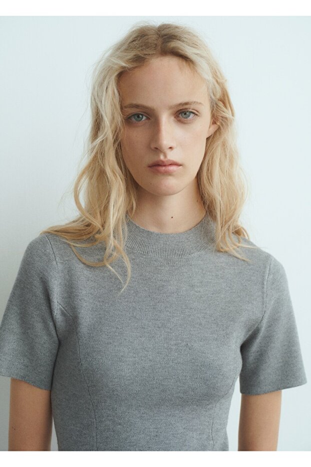 İnce triko evaze elbise - 6