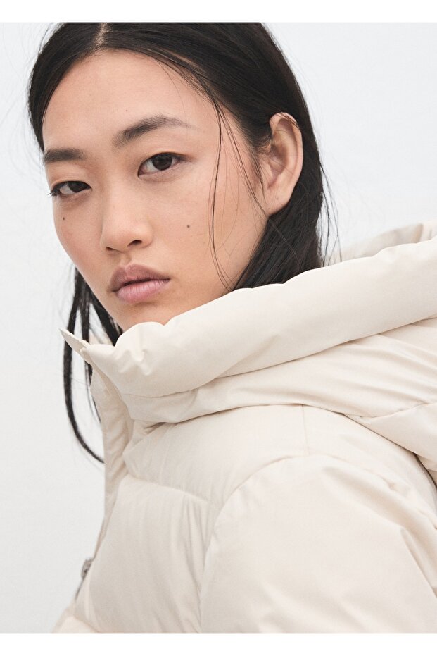 Kapüşonlu kapitone anorak - 6