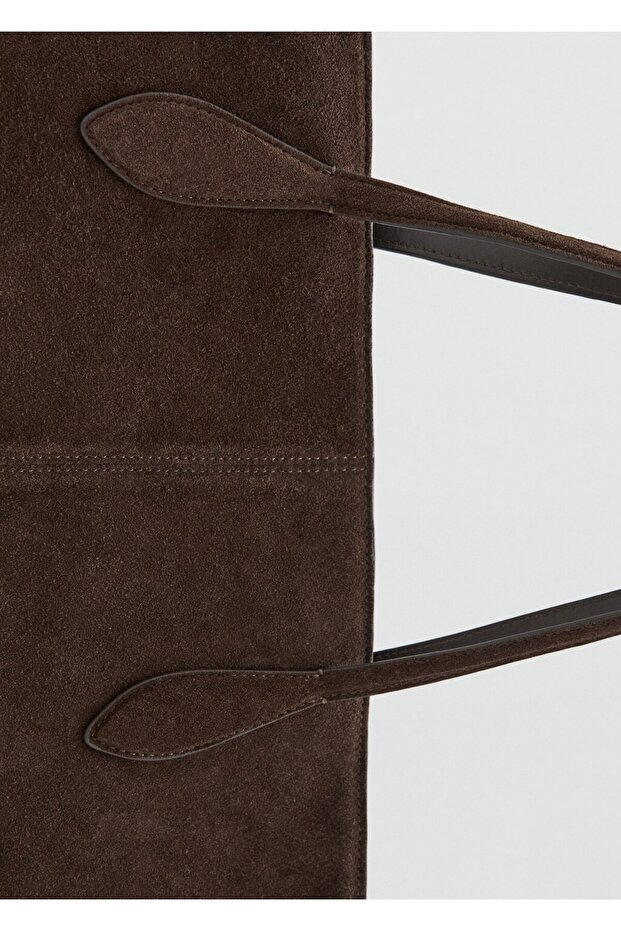 Süet shopper çanta - 4