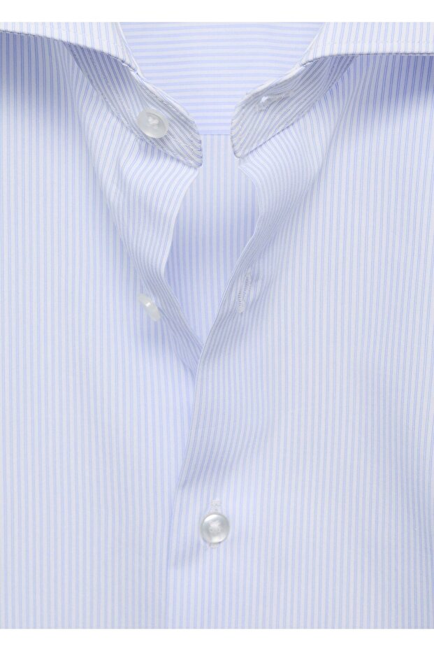 Slim fit ince çizgili gömlek - 8