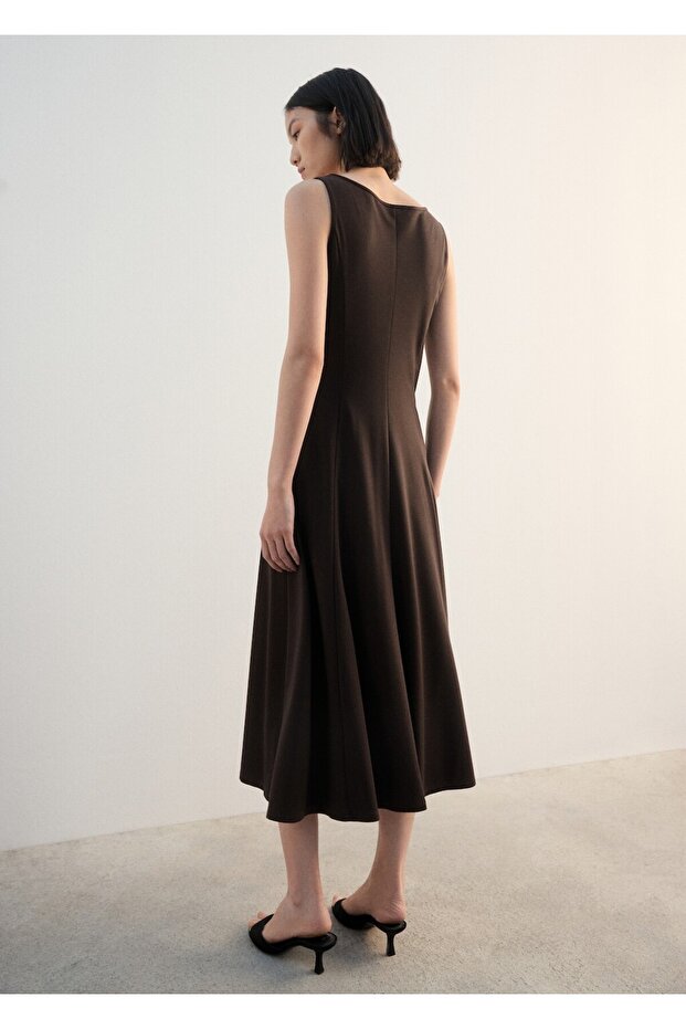 Evaze midi elbise - 4