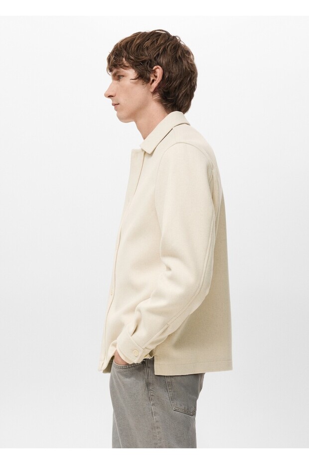 Düğmeli flanel gömlek ceket - 7