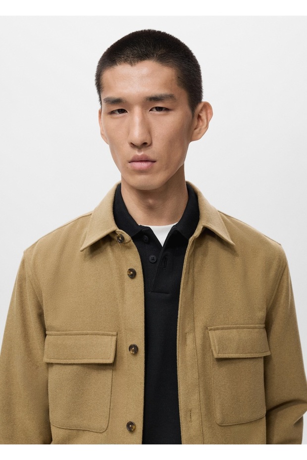 Cepli yün gömlek ceket - 6