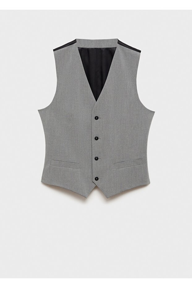 Paris super slim fit kumaş yelek - 3