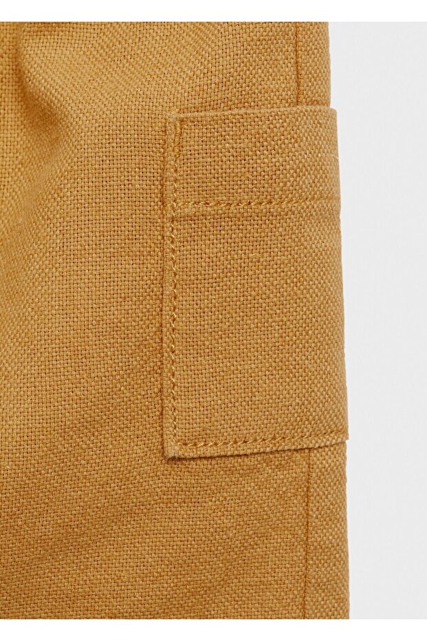 Keten pamuklu şort - 4