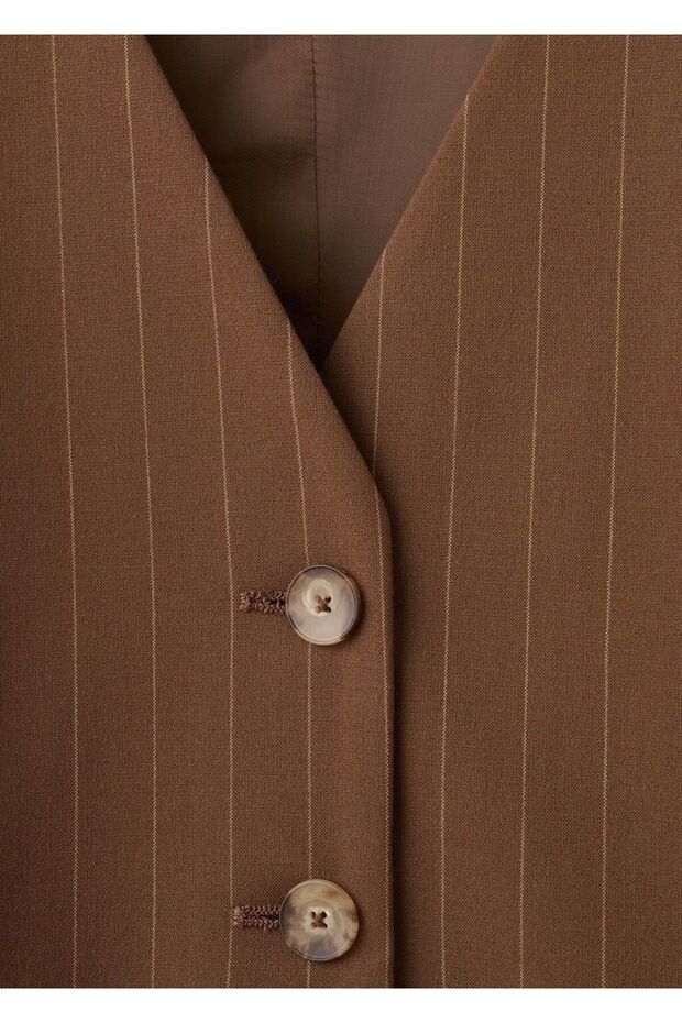 İnce çizgili yelek - 6