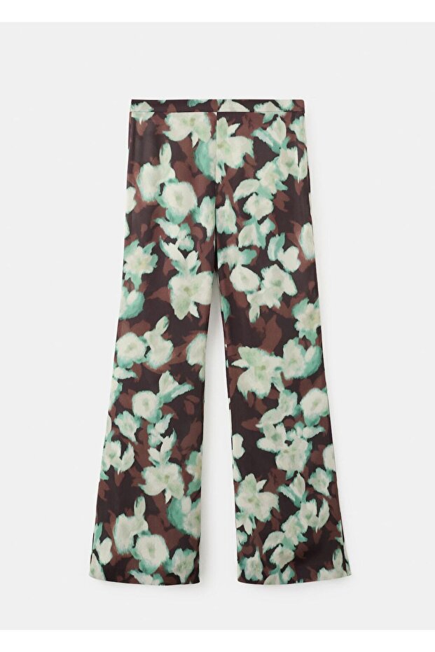 Desenli flared pantolon - 3