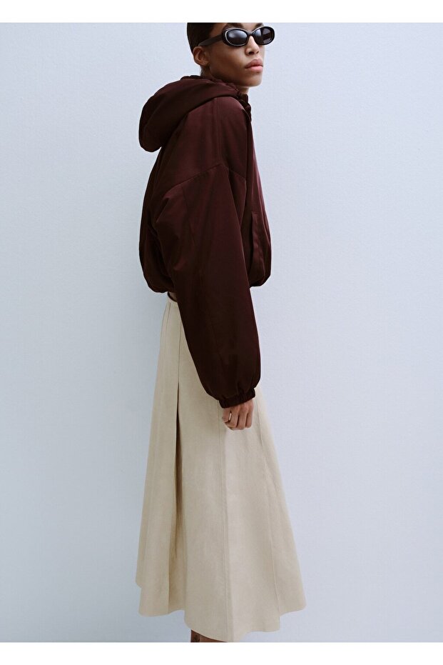 Godeli deri görünümlü etek - 6