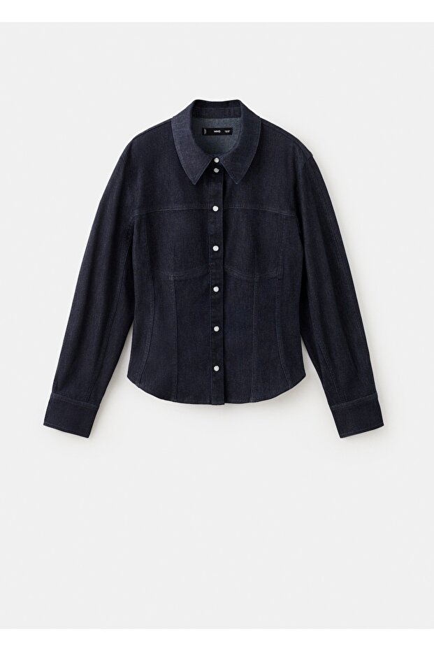 Dikişli kot gömlek - 3