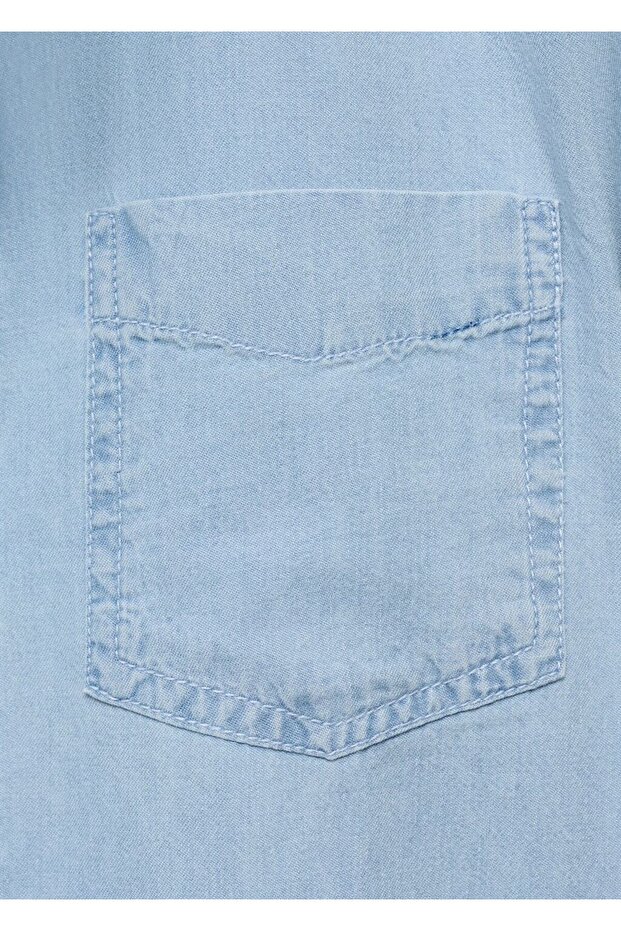 Pamuklu denim gömlek - 5