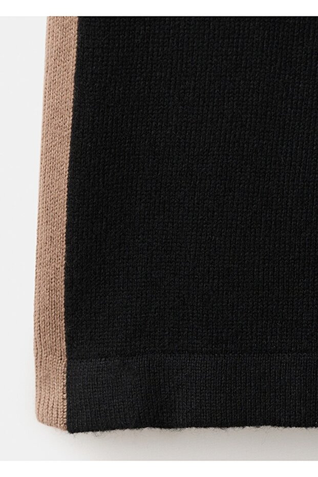 Kontrast çizgili triko pantolon - 5