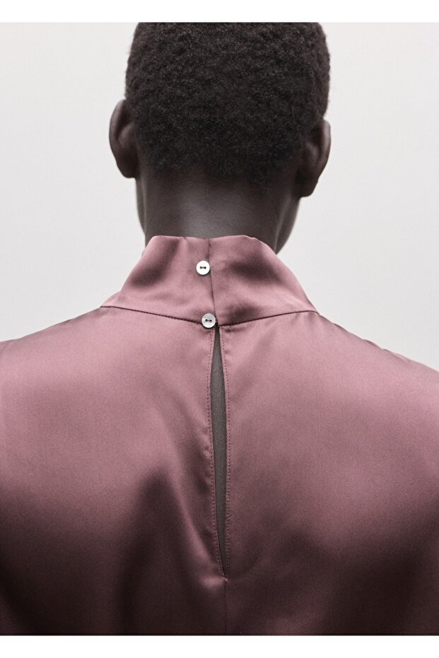 %100 saten ipek bluz - 7