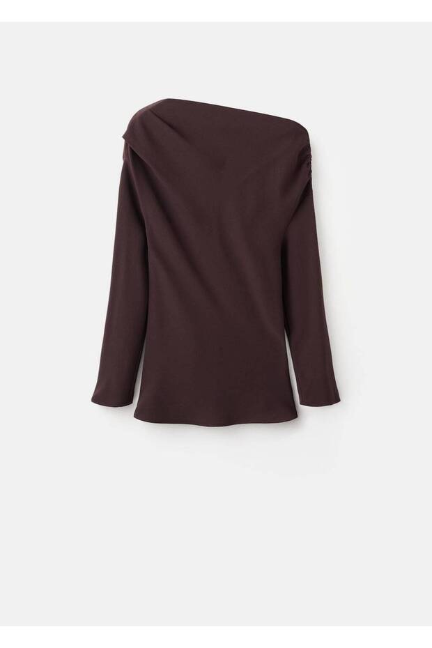 Asimetrik yaka bluz - 3