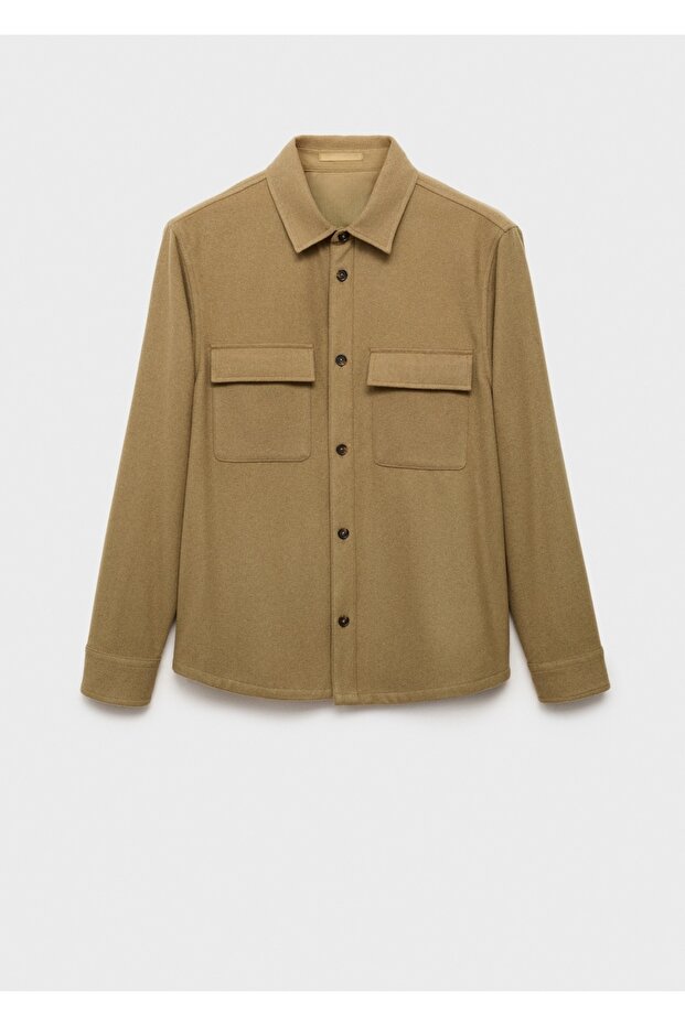 Cepli yün gömlek ceket - 3