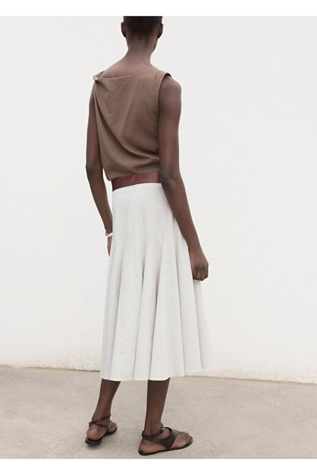 Pileli midi etek - 4