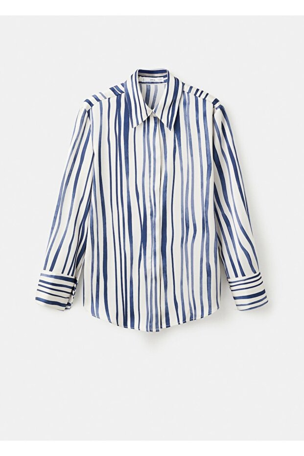 Dökümlü desenli gömlek - 3