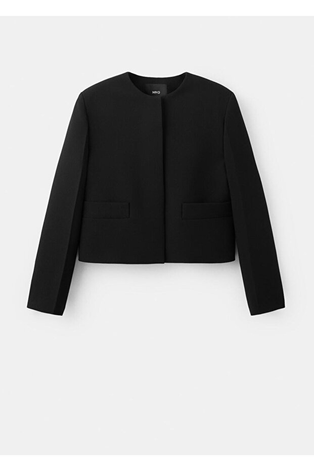 Crop blazer ceket - 3